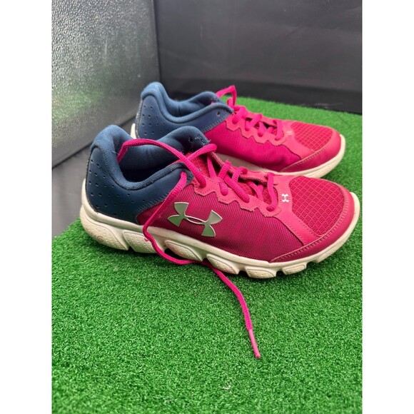 Under Armour Micro G Assert 6 Youth Girl's Running Shoes Size 5Y Pink Sneaker - Picture 1 of 11